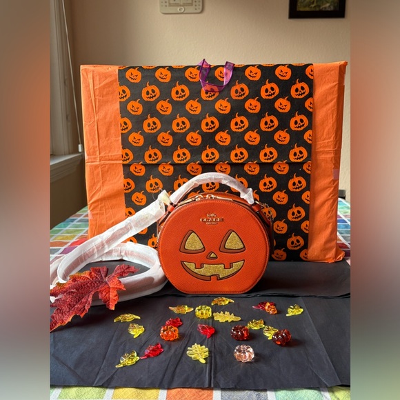 πππ COACH CANTEEN CROSSBODY BAG WITH HALLOWEEN PUMPKIN PRINT ππNWT π - Picture 3 of 16